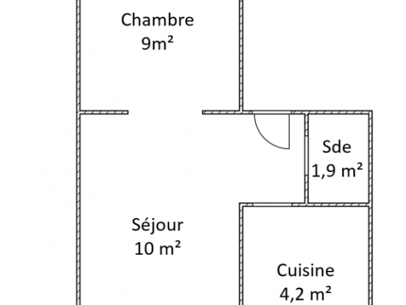 BOIS COLOMBES  APPARTEMENT 2P 26M²