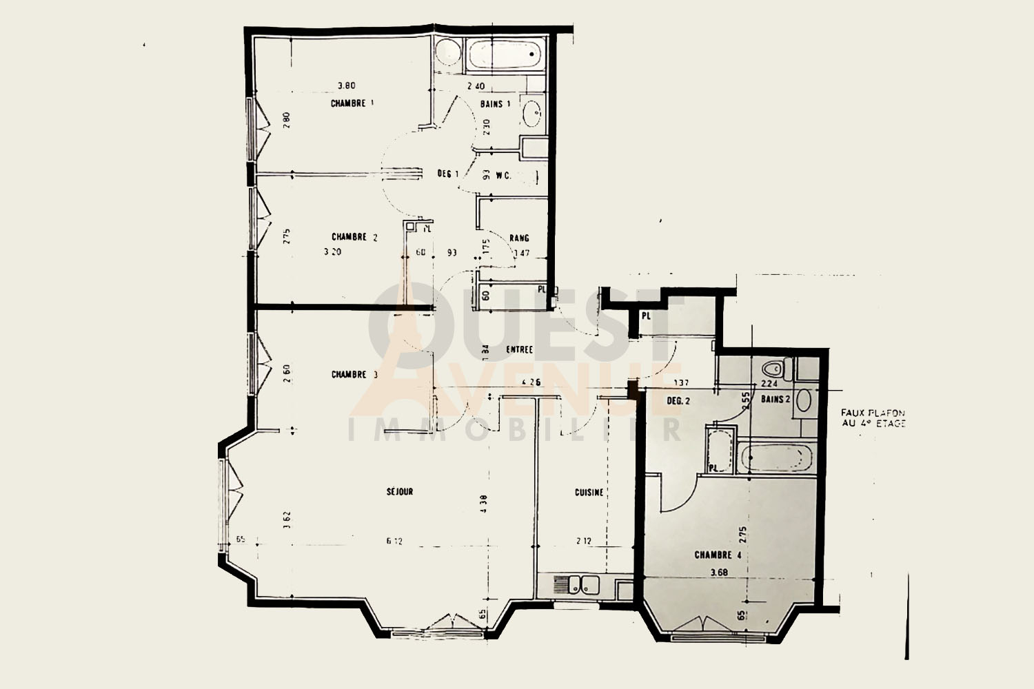 COURBEVOIE  APPARTEMENT 5P 112M²