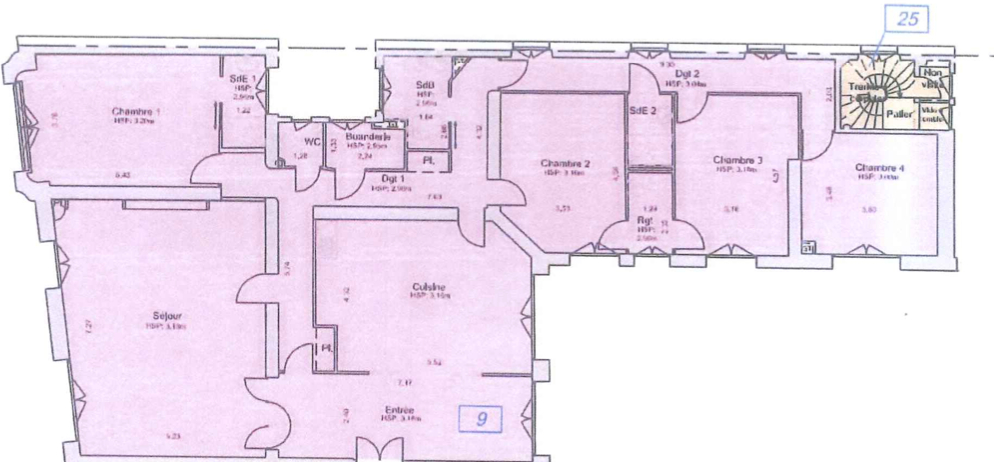 PARIS 14 APPARTEMENT 7P 197M²