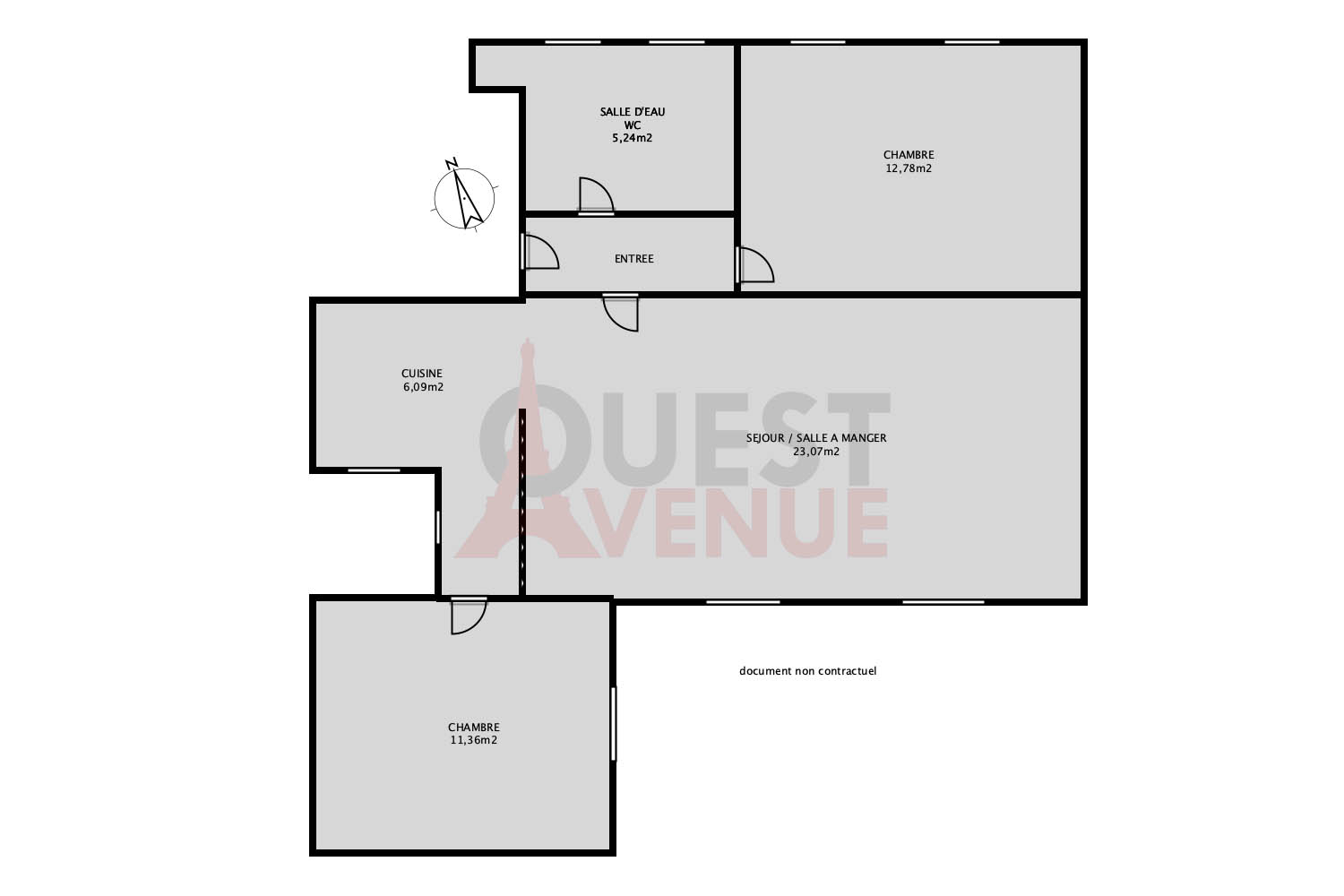 PARIS 18 APPARTEMENT 3P 61.74M²