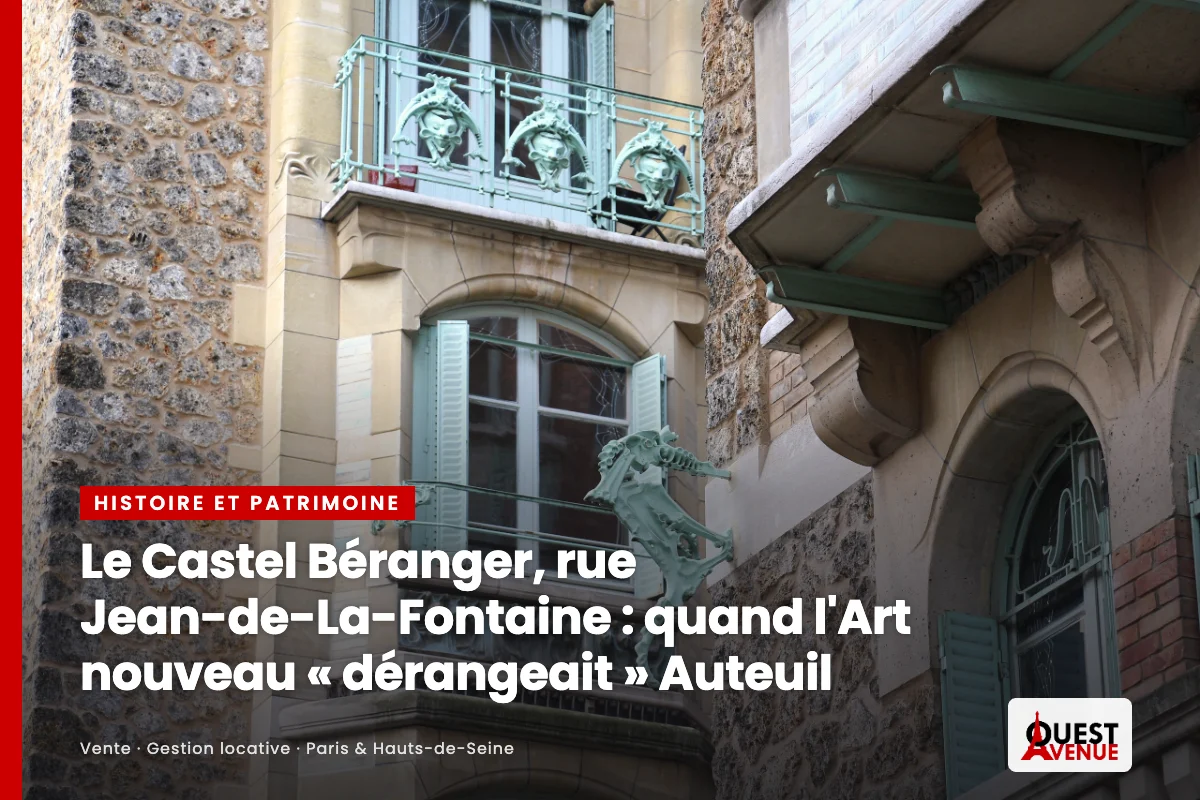 Façade du Castel Béranger d'Hector Guimard, rue Jean-de-La-Fontaine, Paris 16e (photo Fred Romero, CC BY 2.0)